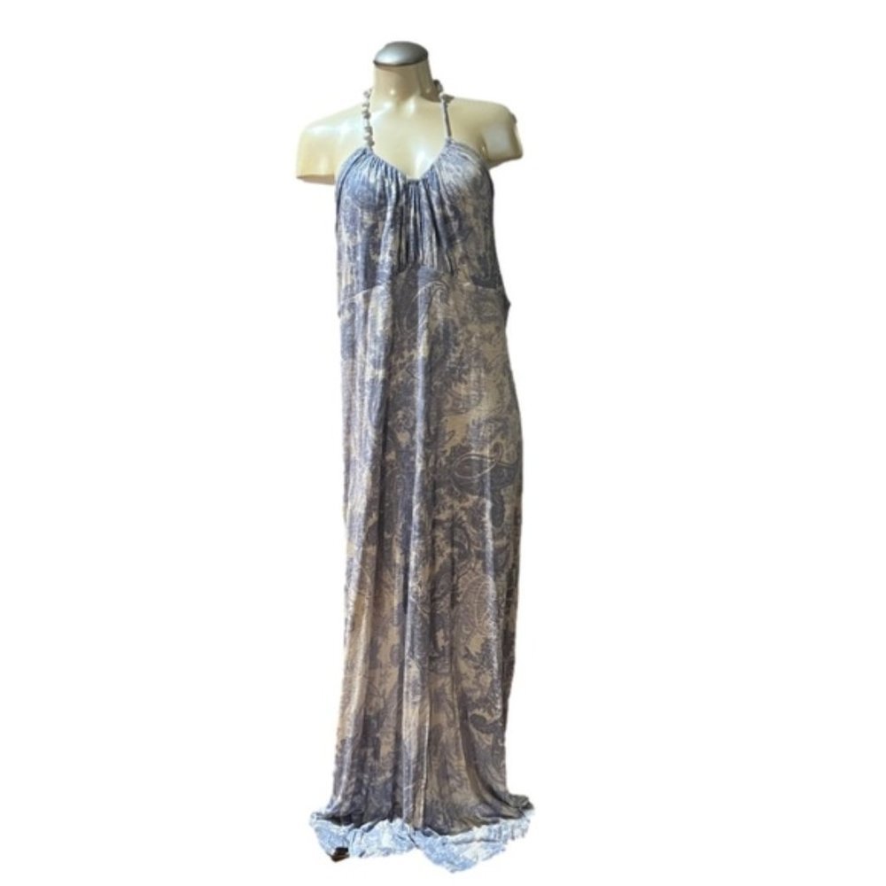 TOMMY Bahama Soft Flowy Maxi Dress, Lady’s Size XL, Preloved, Sleeveless Beads